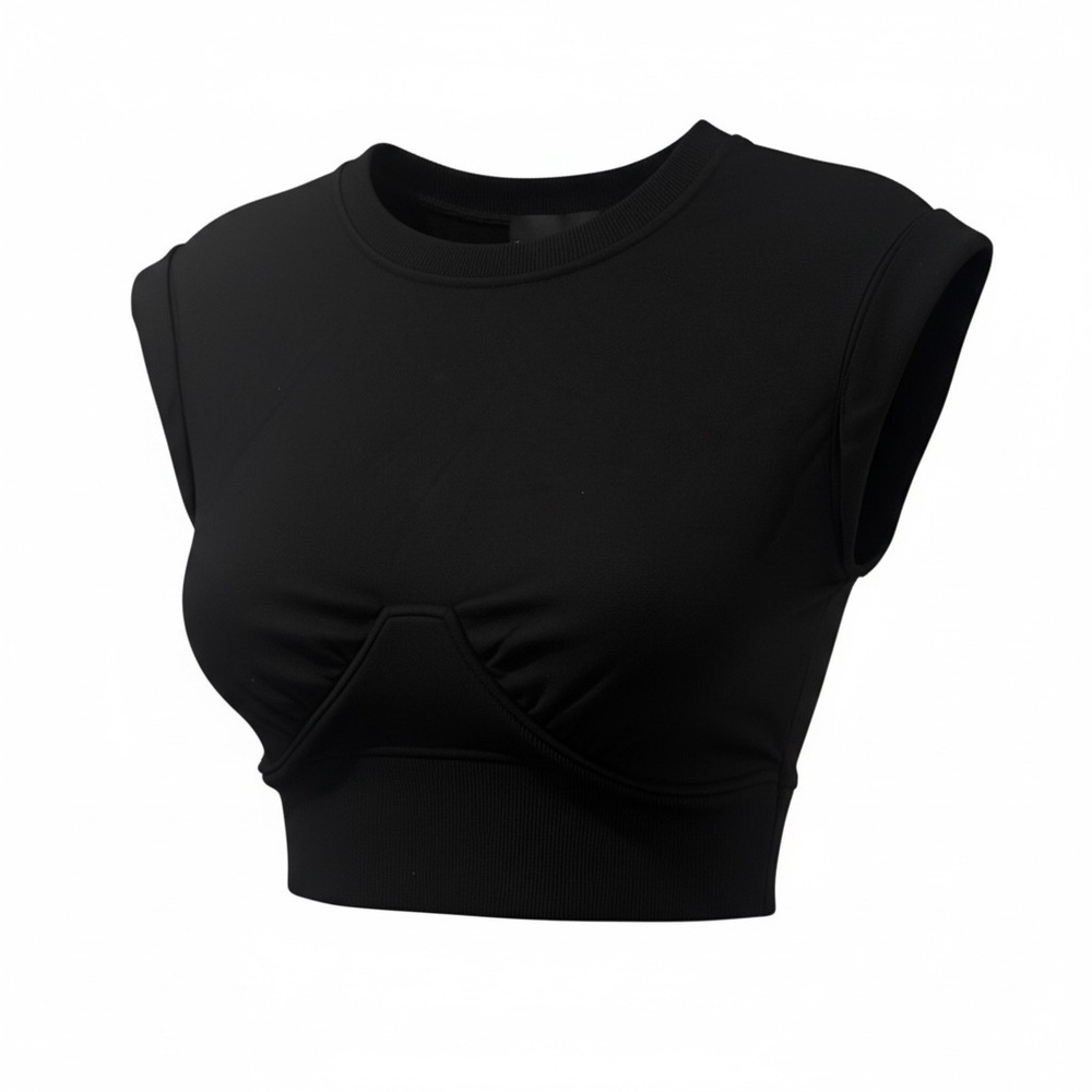 Kittenish black underwire crop top, small